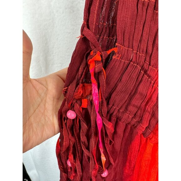 Zara V Neck Bead Appliques Tie Dye midi dress Blogger fav sz XL - Picture 9 of 12